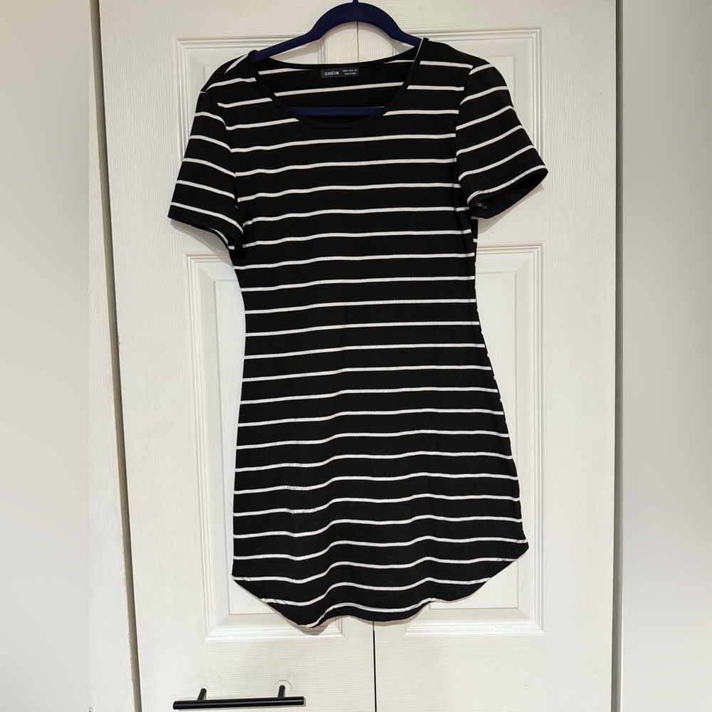 Black and White Striped Dress